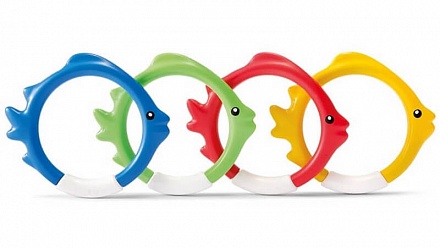 Подводные кольца-рыбки, 4 цвета, от 6 лет 